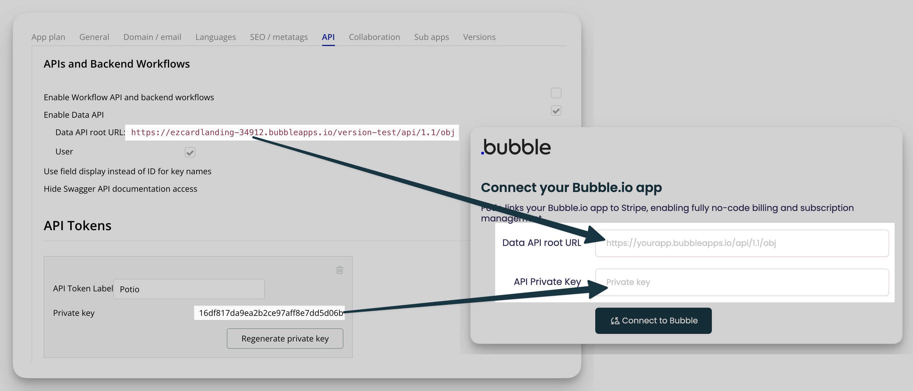 Bubble Integration Screenshot